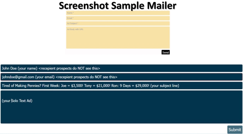 Screenshot Sample Mailer Form